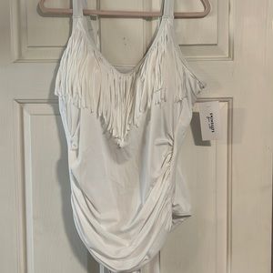 NWT Swim Suits for All fring plus size white bathing suit size 24
